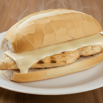 Lanche de filé de frango com queijo