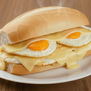 Pão com ovo e queijo
