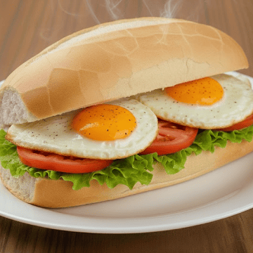 Pão com ovo e salada