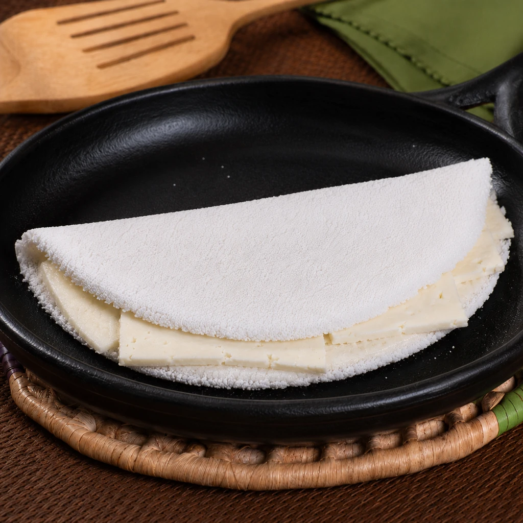 Tapioca com queijo branco