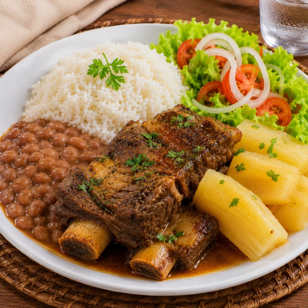 Costela com mandioca