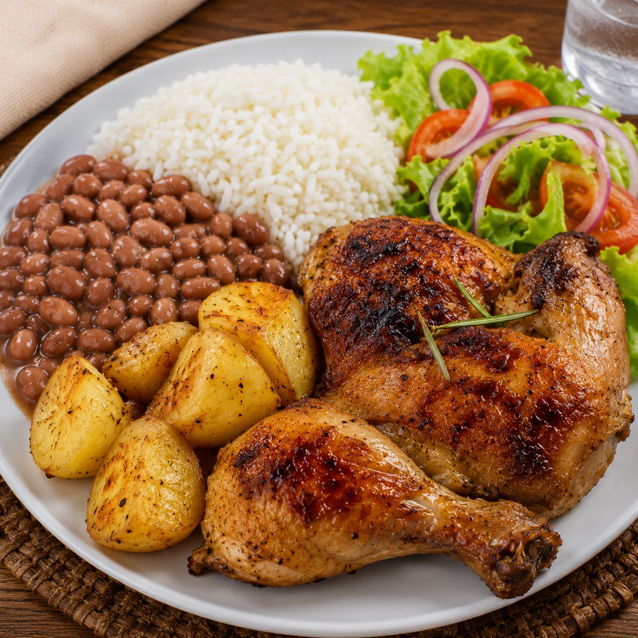 Frango assado com batata