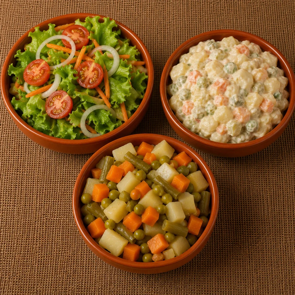 Salada, maionese ou legumes
