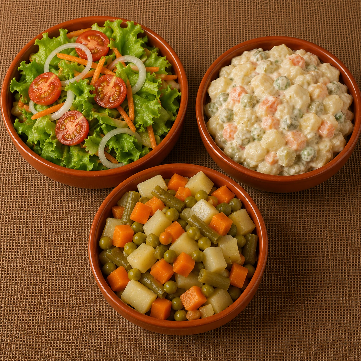 Salada, maionese ou legumes